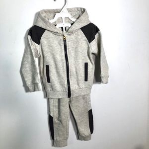 Multi textured ZIP UP SWEATSHIRT + JOGGER Set